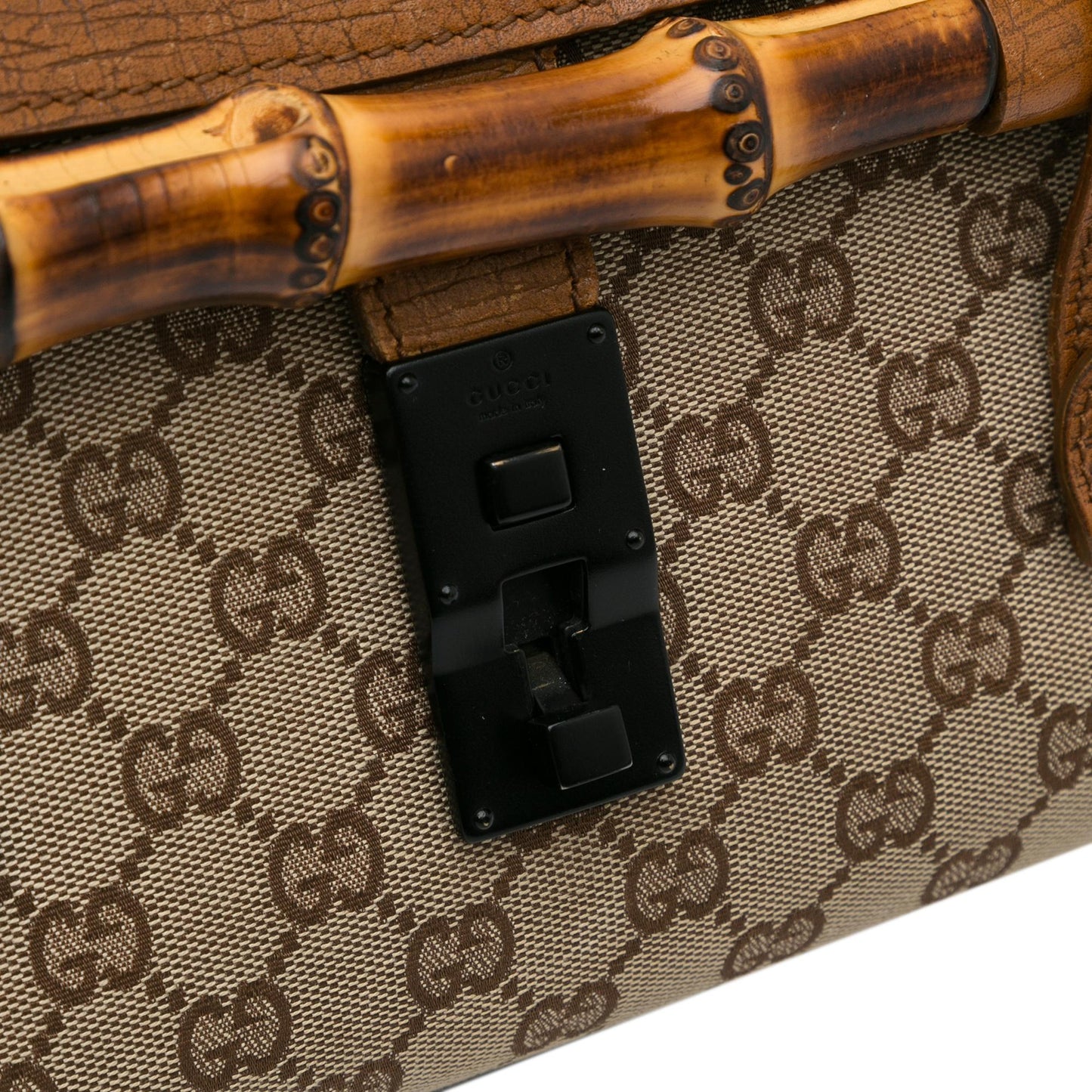 Gucci GG Canvas Bamboo Bullet Shoulder Bag (SHG-aCTqSs)