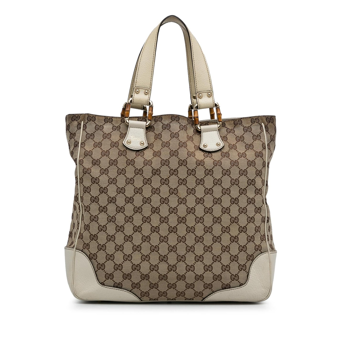 Gucci GG Canvas Bamboo Tote Bag (SHG-J7IVAF)