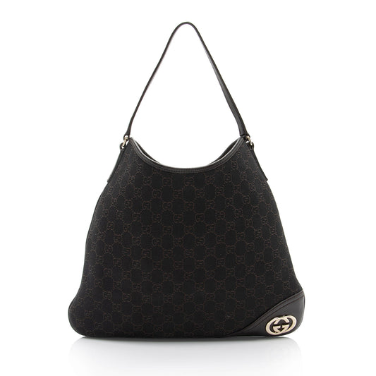 Gucci GG Canvas Britt Medium Hobo (SHF-nj2RBV)