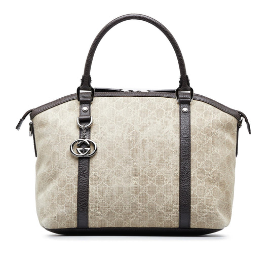 Gucci GG Canvas Charm Dome Satchel (SHG-MOjlZ6)