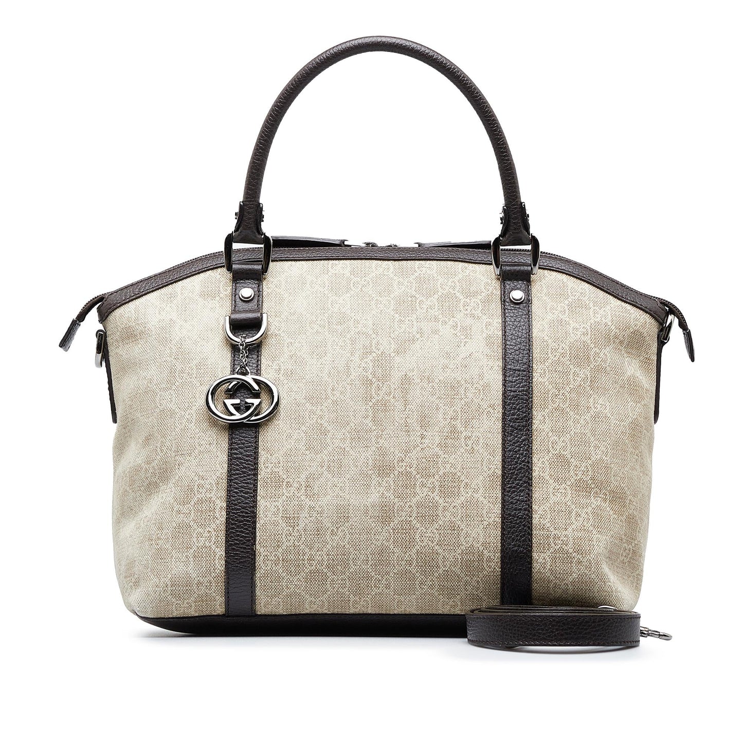 Gucci GG Canvas Charm Dome Satchel (SHG-MOjlZ6)