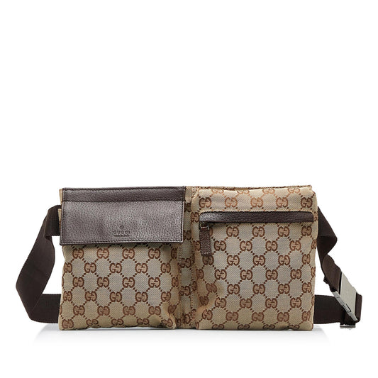 Gucci GG Canvas Double Pocket Belt Bag (SHG-LG8NkK)