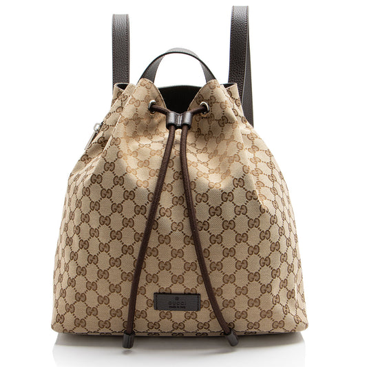 Gucci GG Canvas Drawstring Backpack (SHF-WIBaRK)