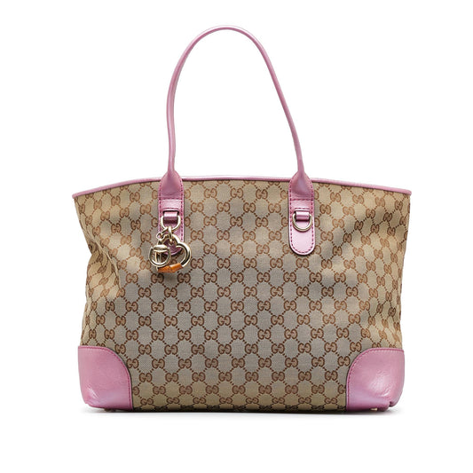 Gucci GG Canvas Heart Bit Tote (SHG-8tNWwL)