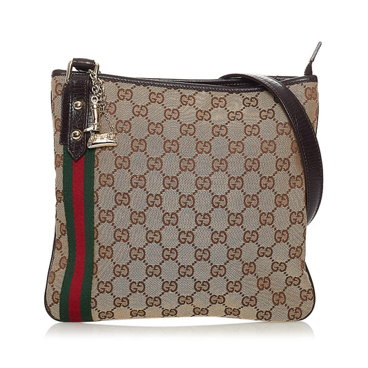 Gucci GG Canvas Jolicoeur Crossbody Bag (SHG-32801)