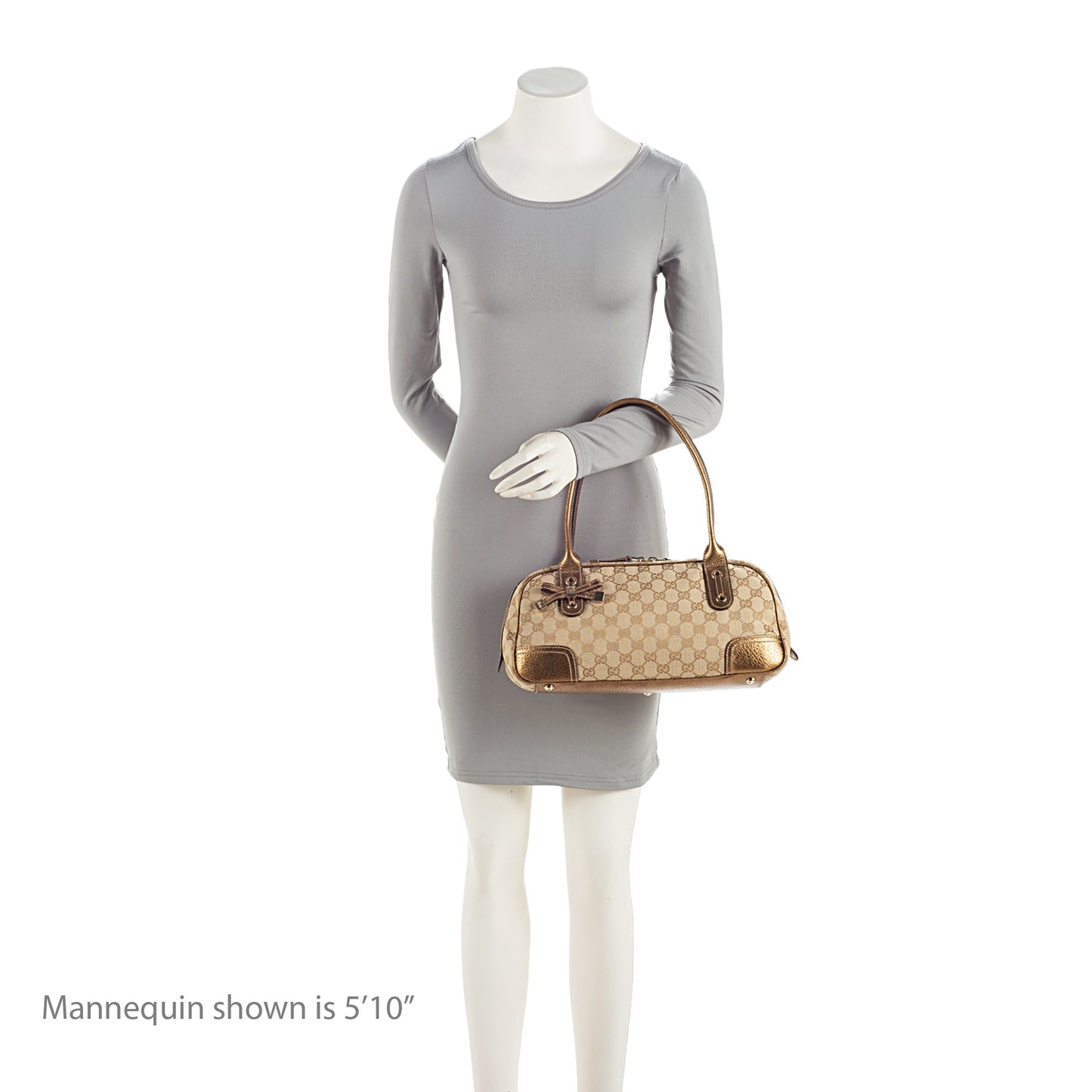 Gucci GG Canvas Metallic Leather Princy Medium Boston Bag (SHF-af8xb3)