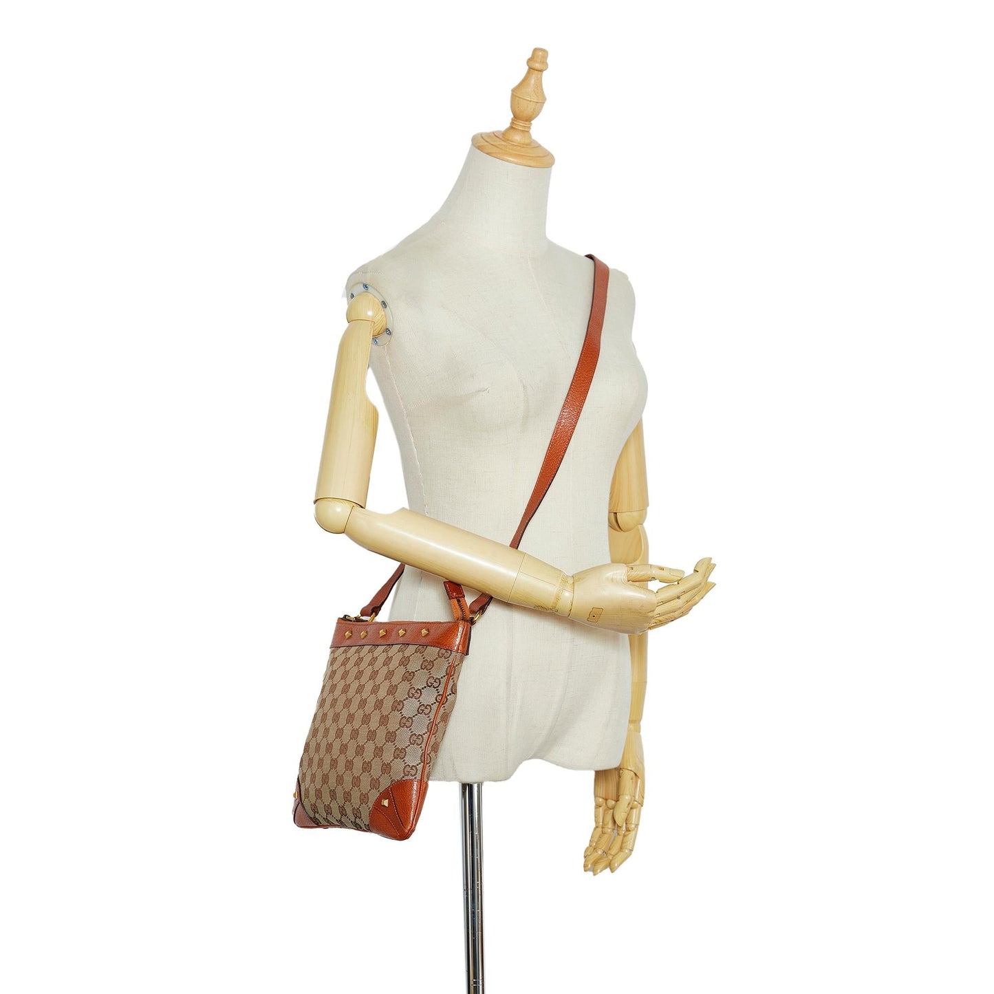 Gucci GG Canvas Nailhead Crossbody (SHG-mLGXan)