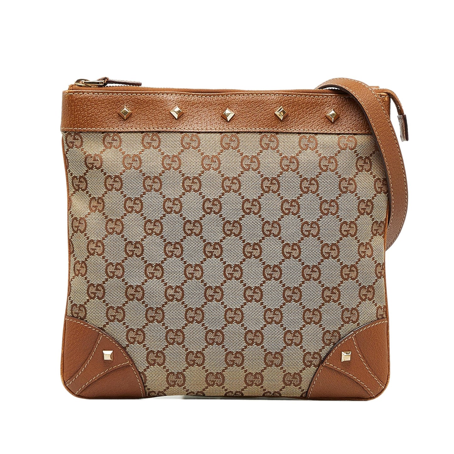 Gucci GG Canvas Nailhead Crossbody (SHG-Mehcnj)
