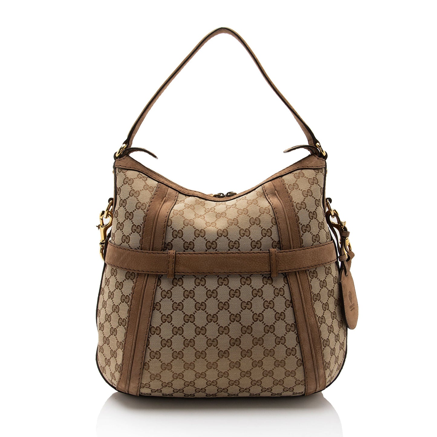 Gucci GG Canvas Suede Running Medium Hobo (SHF-FV9sin)