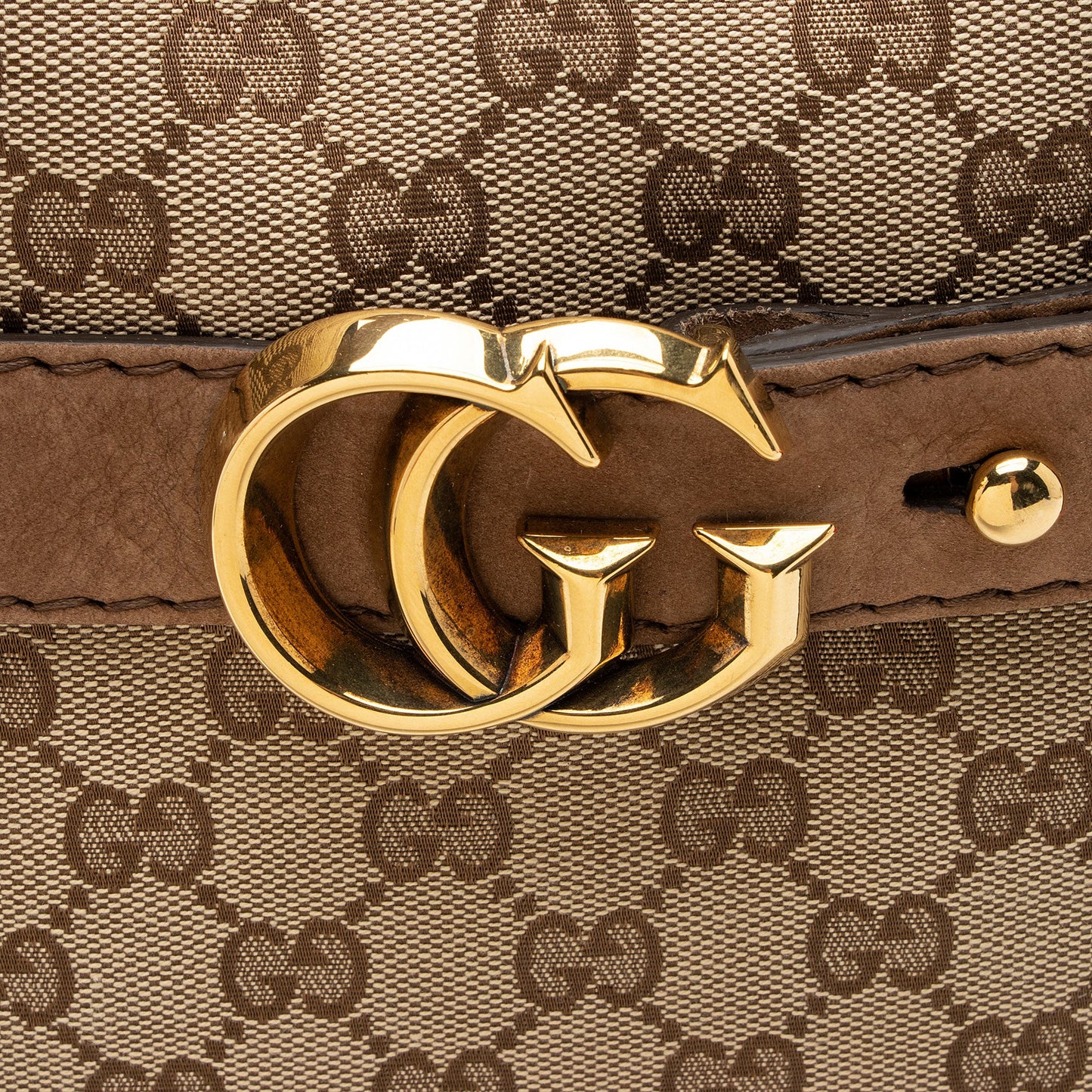 Gucci GG Canvas Suede Running Medium Hobo (SHF-FV9sin)