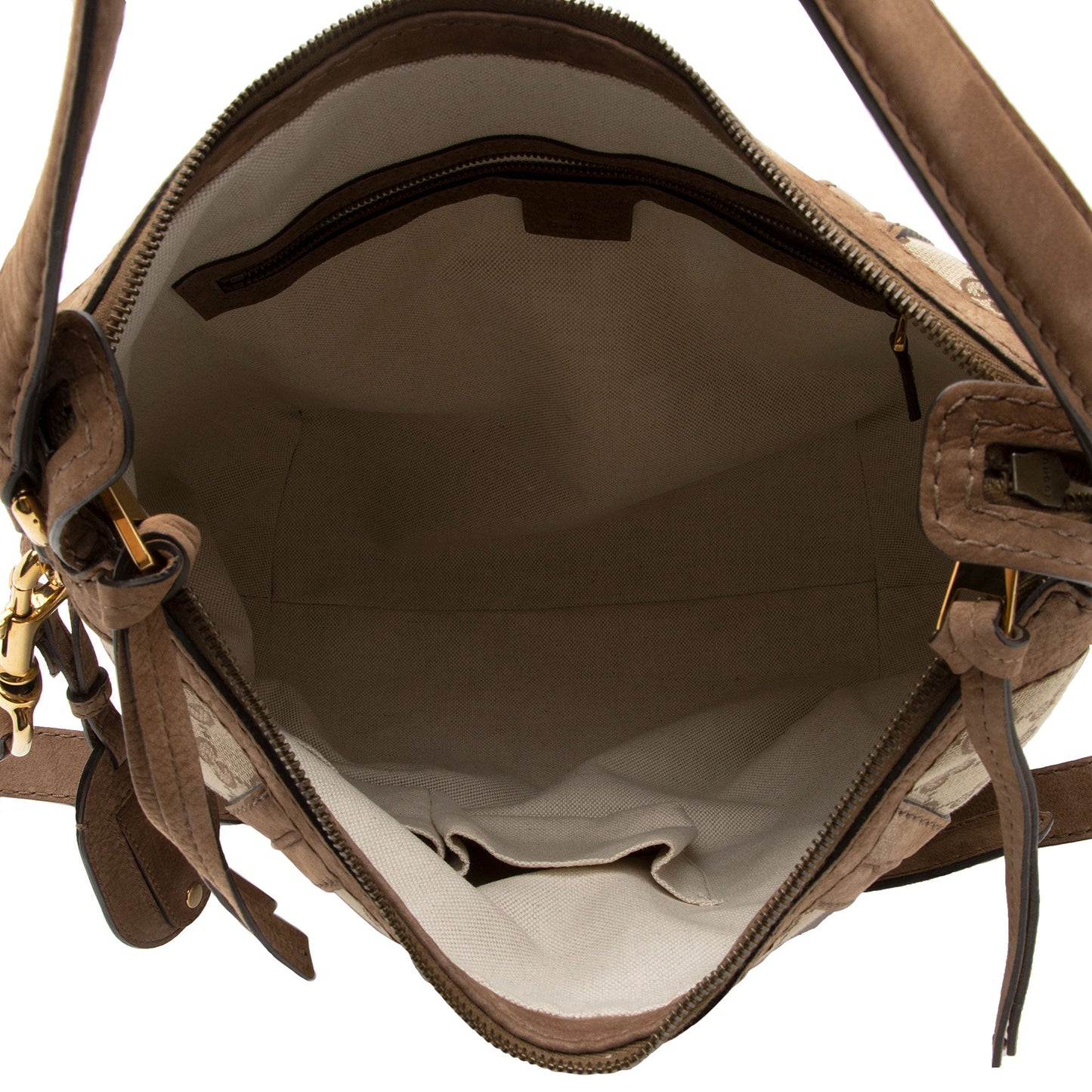 Gucci GG Canvas Suede Running Medium Hobo (SHF-FV9sin)