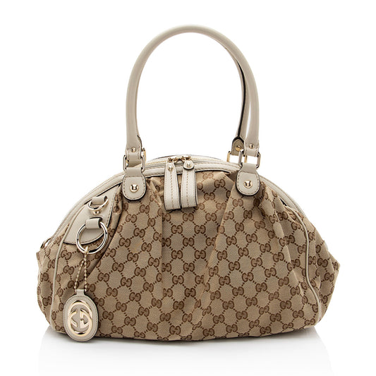 Gucci GG Canvas Sukey Satchel (SHF-SQFOq5)