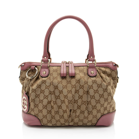 Gucci GG Canvas Sukey Medium Satchel (SHF-pOZTUq)
