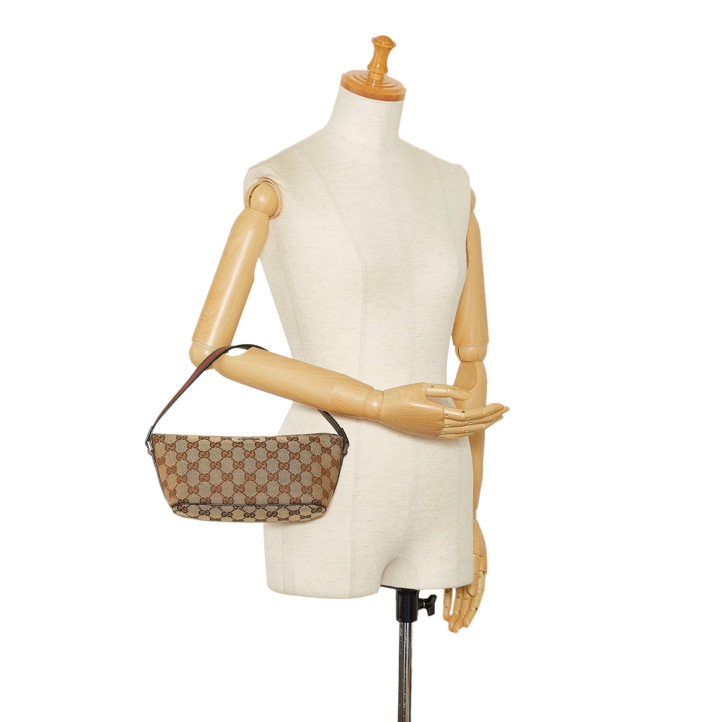 Gucci GG Canvas Web Boat Baguette (SHG-9aJiNR)
