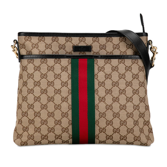 Gucci GG Canvas Web Crossbody Bag (SHG-I38dSw)