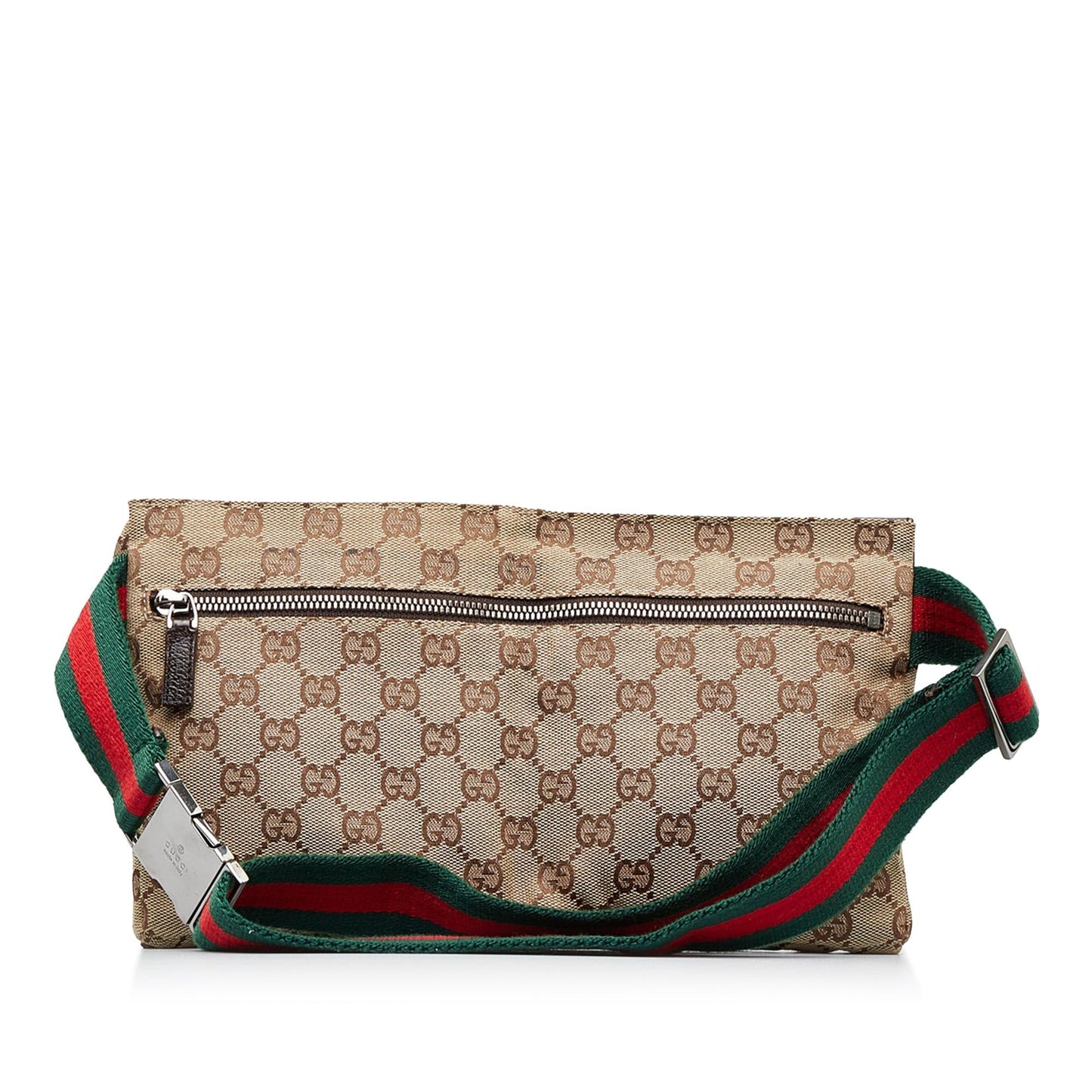 Gucci GG Canvas Web Double Pocket Belt Bag (SHG-YovxPn)