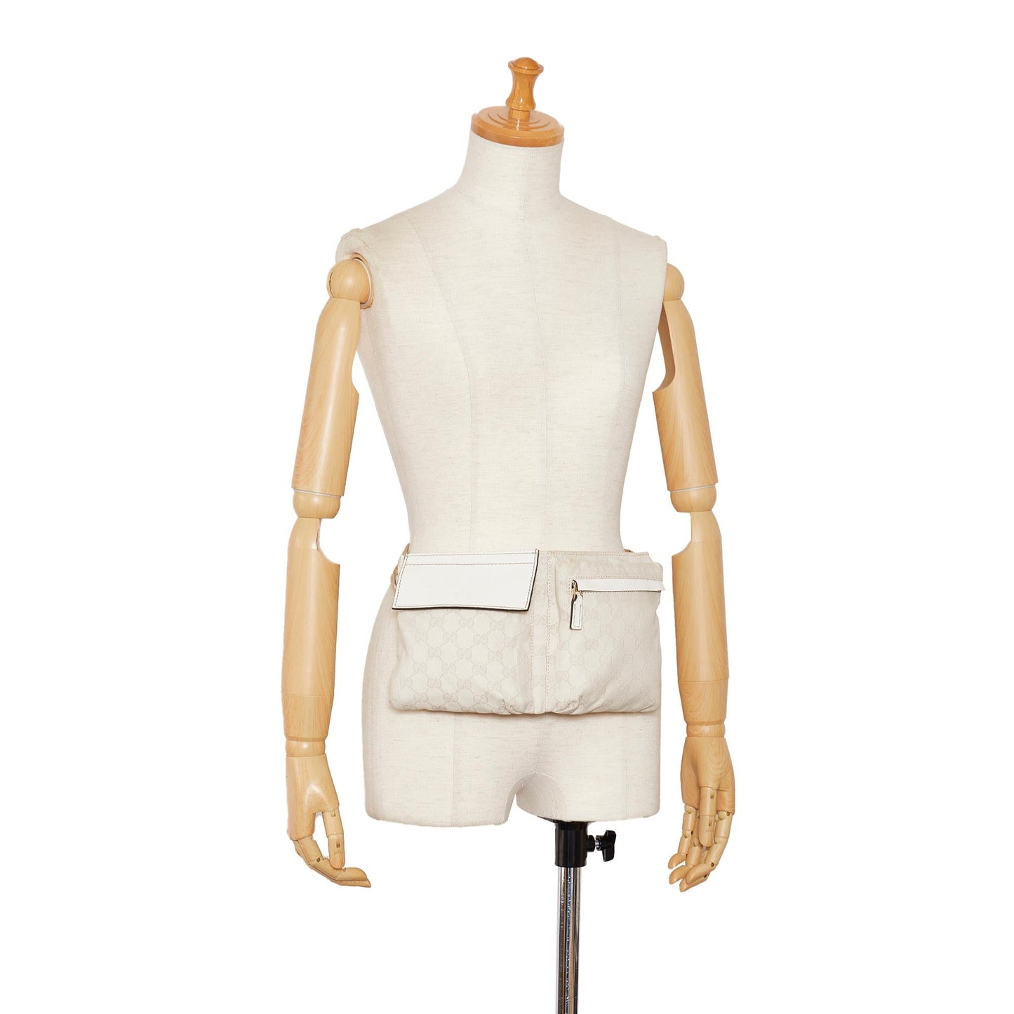 Gucci GG Canvas Web Double Pocket Belt Bag (SHG-vEpWK1)