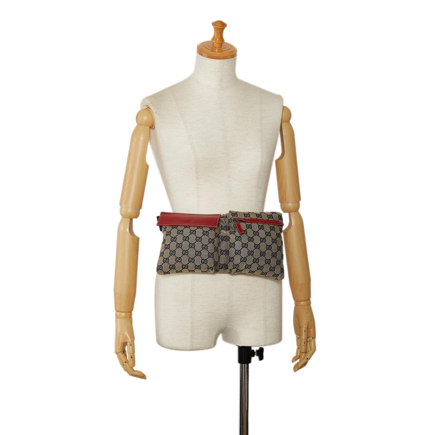 Gucci GG Canvas Web Double Pocket Belt Bag (SHG-u7MA9p)