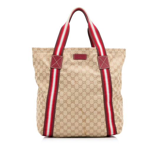 Gucci GG Canvas Web Tote (SHG-qjvPi7)
