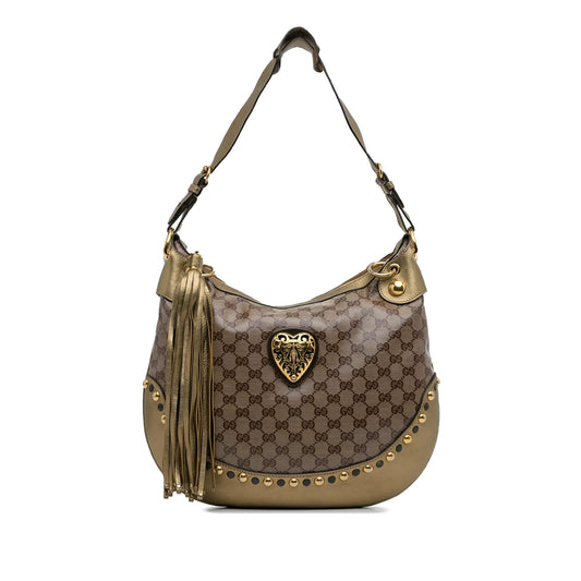 Gucci GG Crystal Babouska Heart Hobo Bag (SHG-BNv9aZ)