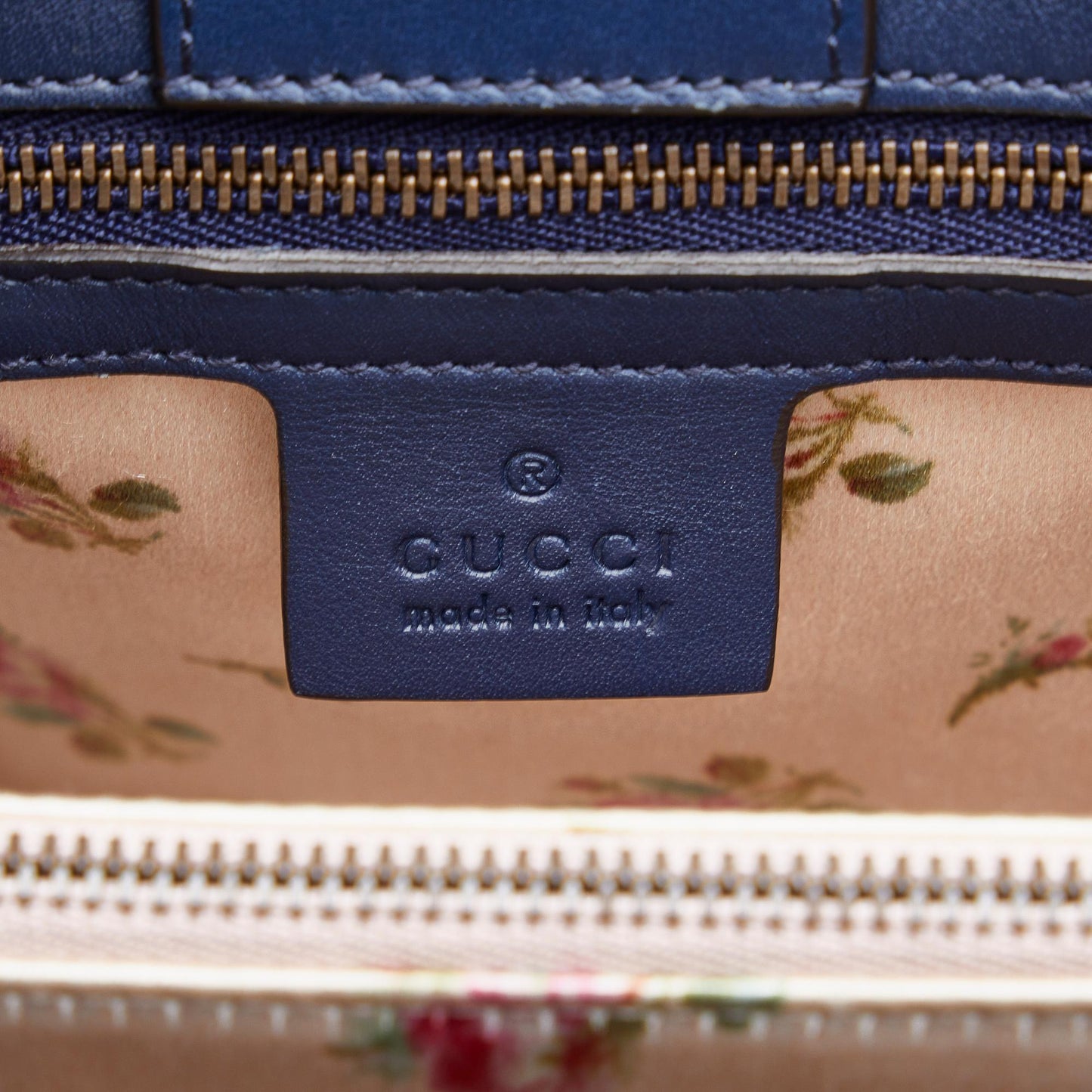 Gucci GG Marmont Flora Denim Satchel (SHG-dKHQjj)