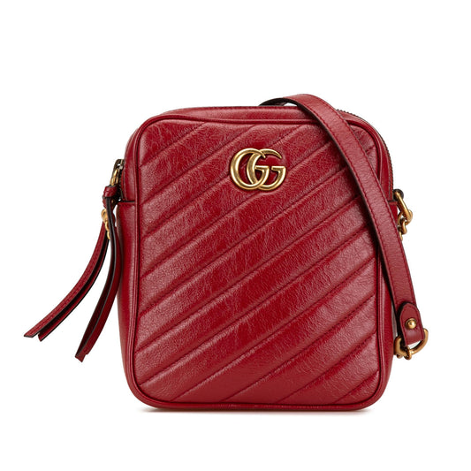Gucci GG Marmont Leather Matelasse Double Zip Crossbody