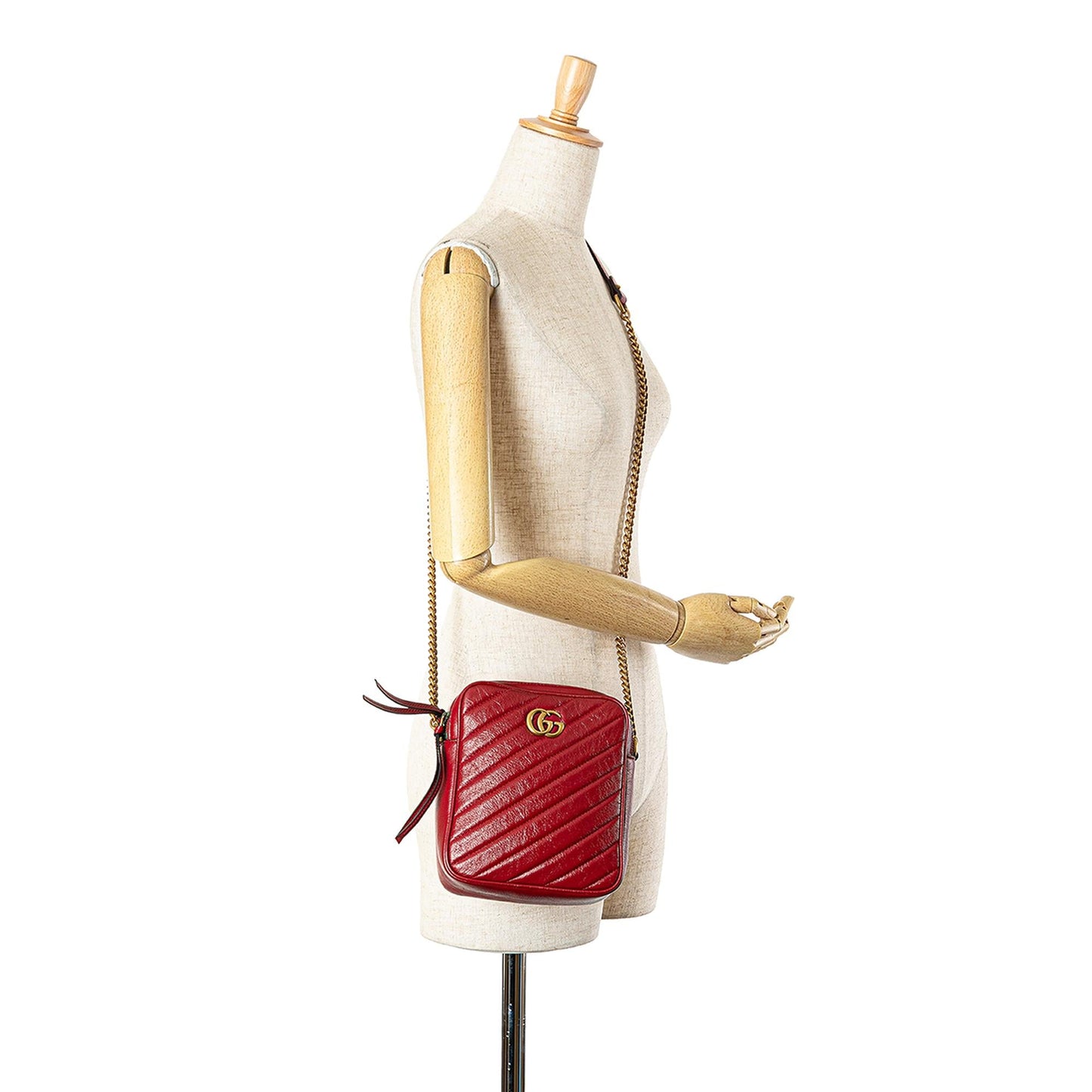 Gucci GG Marmont Leather Matelasse Double Zip Crossbody