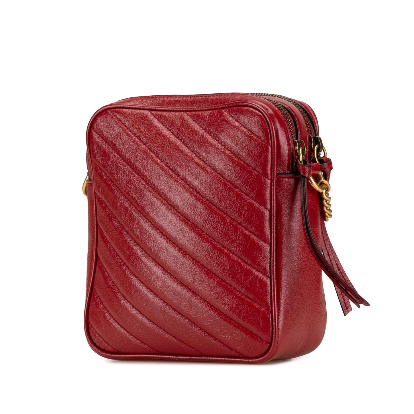 Gucci GG Marmont Leather Matelasse Double Zip Crossbody