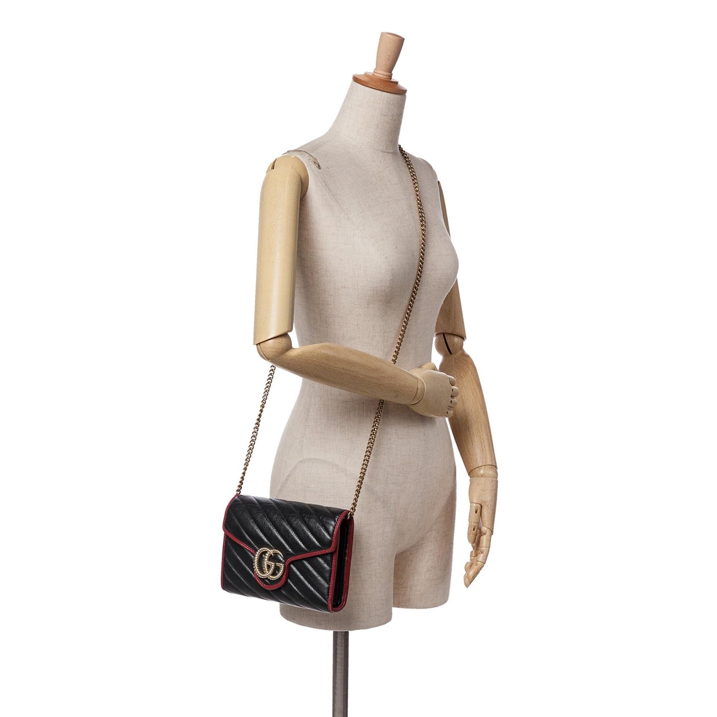 Gucci GG Marmont Matelasse Leather Torchon Wallet On Chain