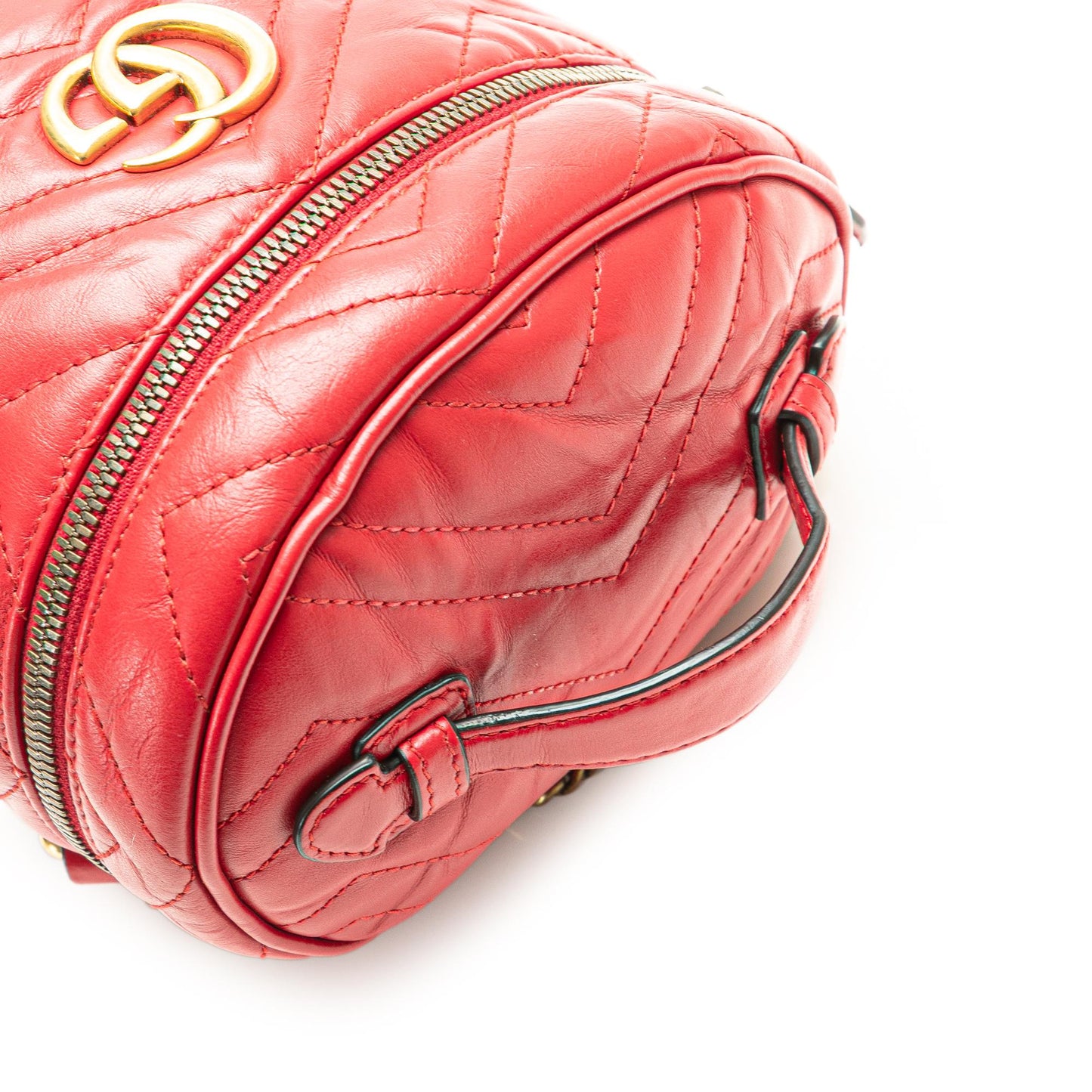 Gucci GG Marmont Round Matelasse Leather Backpack