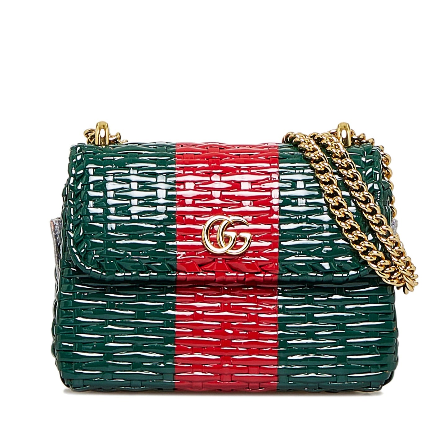 Gucci GG Marmont Wicker Crossbody Bag (SHG-awNjeN)
