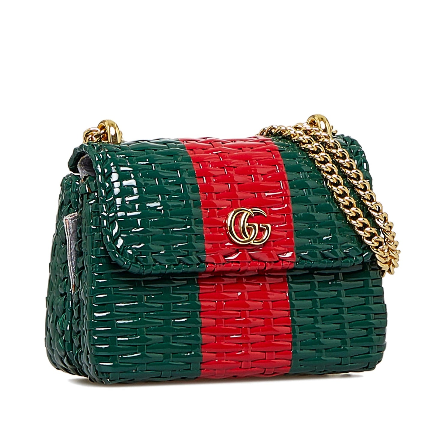 Gucci GG Marmont Wicker Crossbody Bag (SHG-awNjeN)