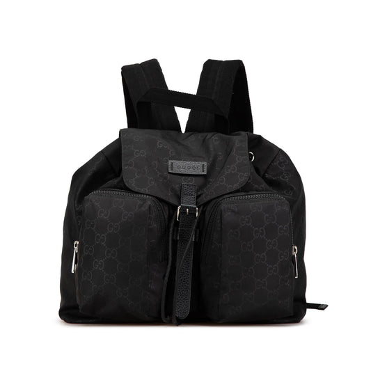 Gucci GG Nylon Double Front Pocket Backpack