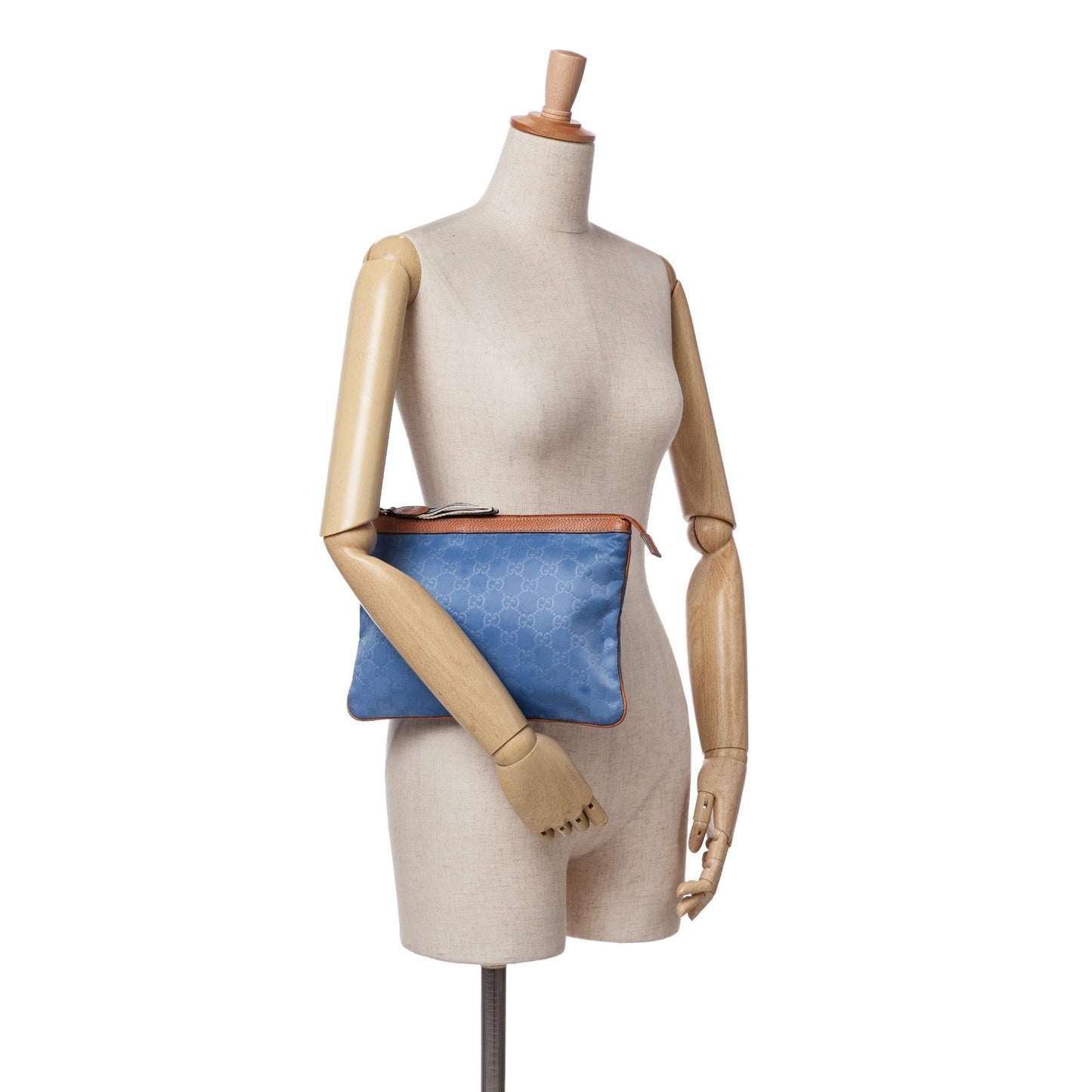 Gucci GG Nylon Top Zip Clutch