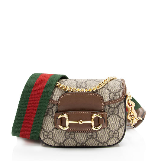 Gucci GG Supreme 1955 Horsebit Web Strap Wallet (SHF-XpjO67)