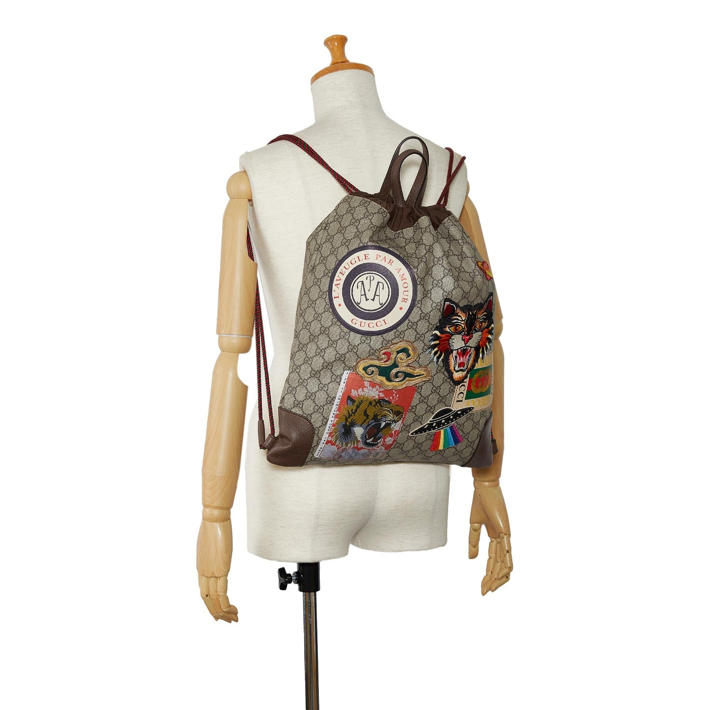 Gucci GG Supreme Courrier Drawstring Backpack (SHG-qOBCtH)