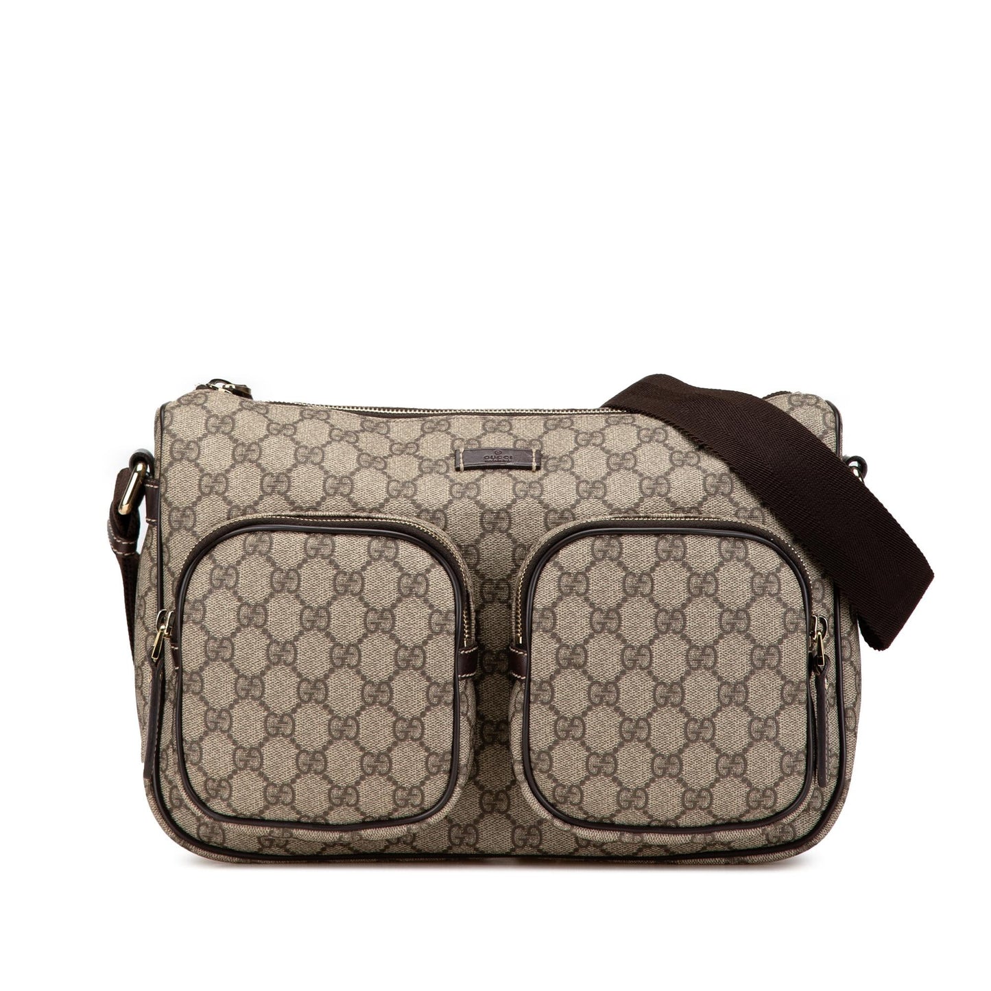 Gucci GG Supreme Double Pocket Crossbody