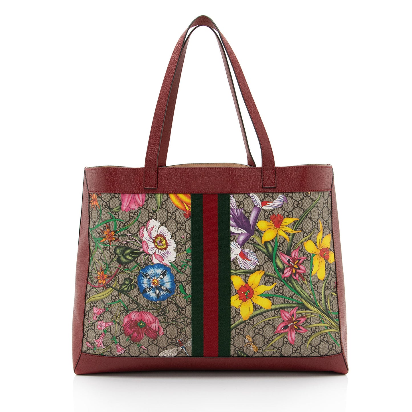 Gucci GG Supreme Flora Ophidia Medium Tote (SHF-aYucoZ)