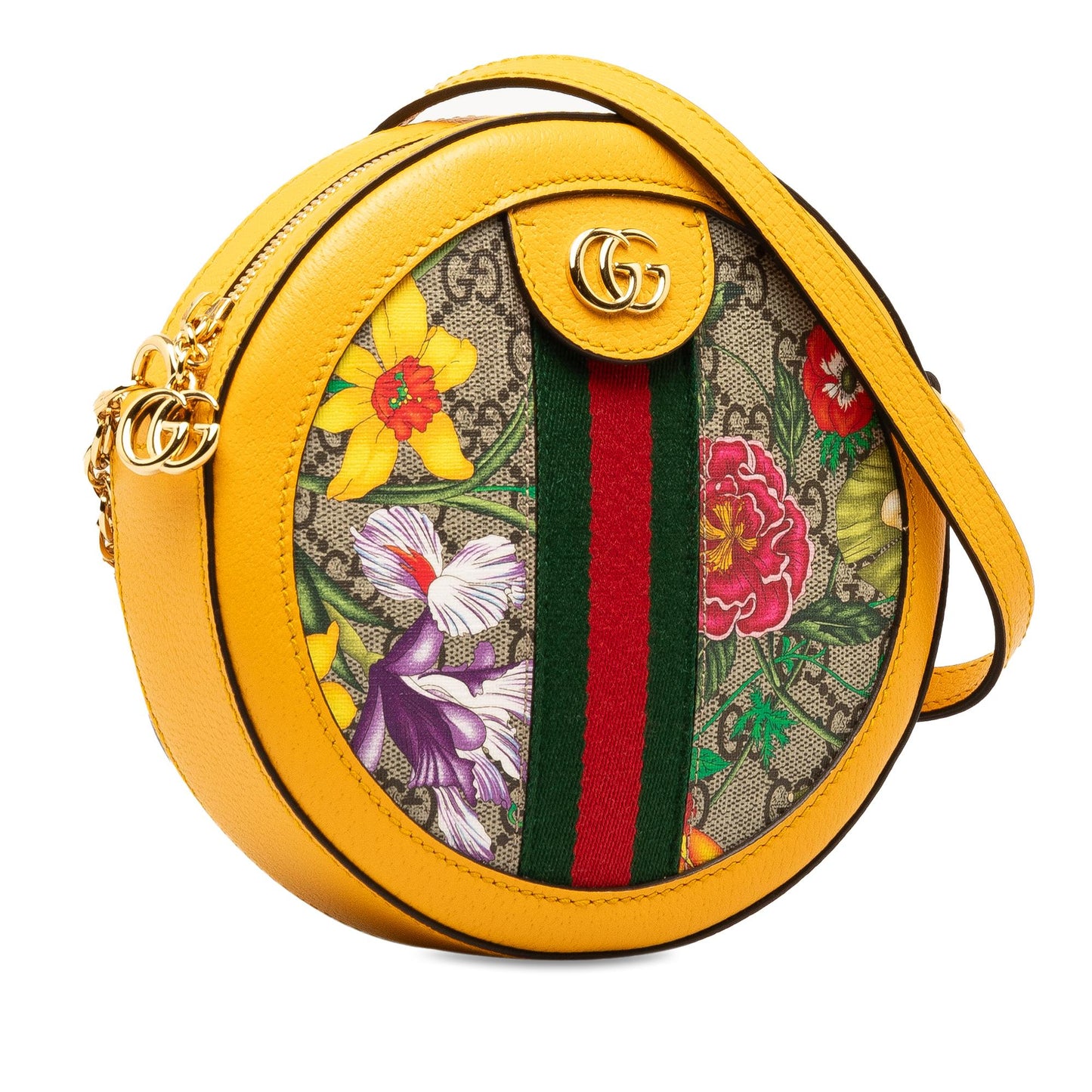 Gucci GG Supreme Flora Ophidia Round Crossbody (SHG-tzO2PJ)