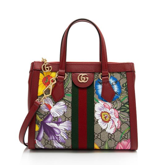 Gucci GG Supreme Flora Ophidia Small Tote (SHF-JvDcT5)