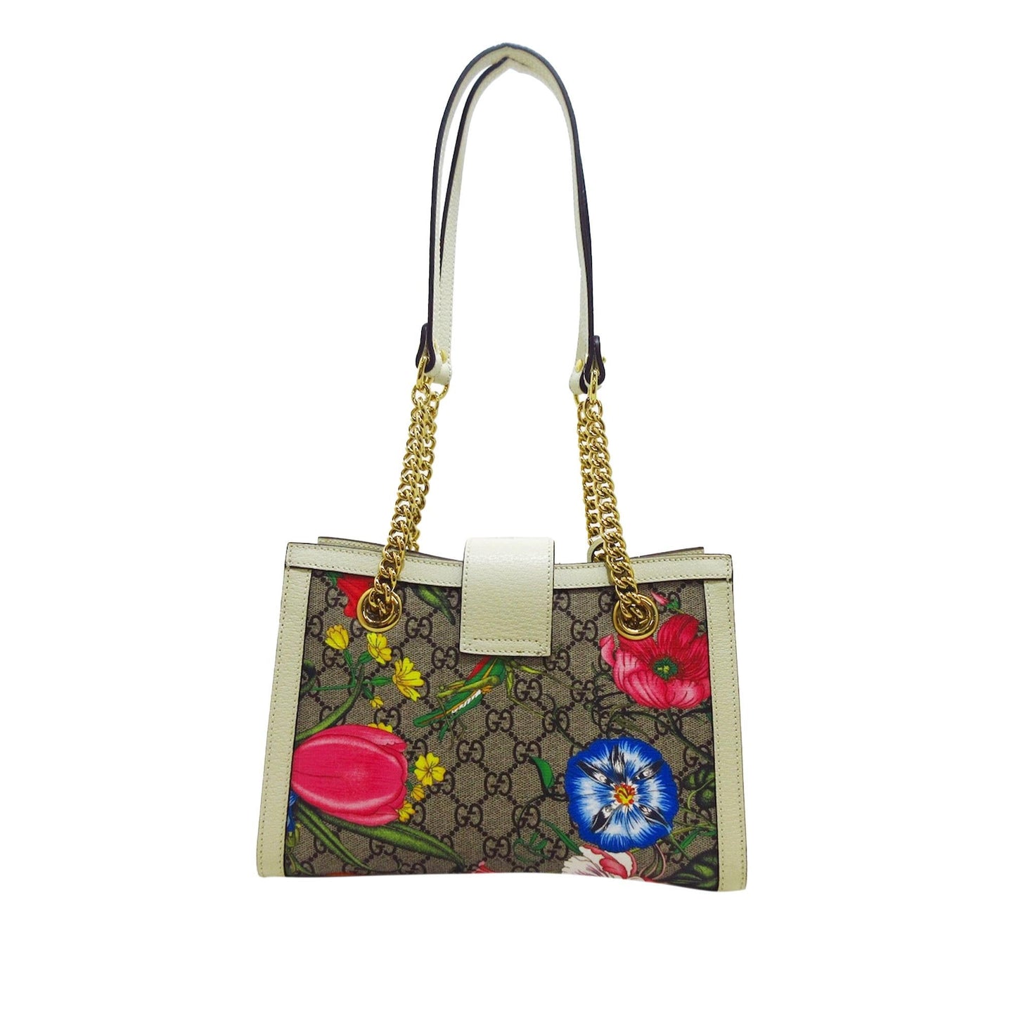 Gucci GG Supreme Flora Padlock Shoulder Bag (SHG-9mmWKN)