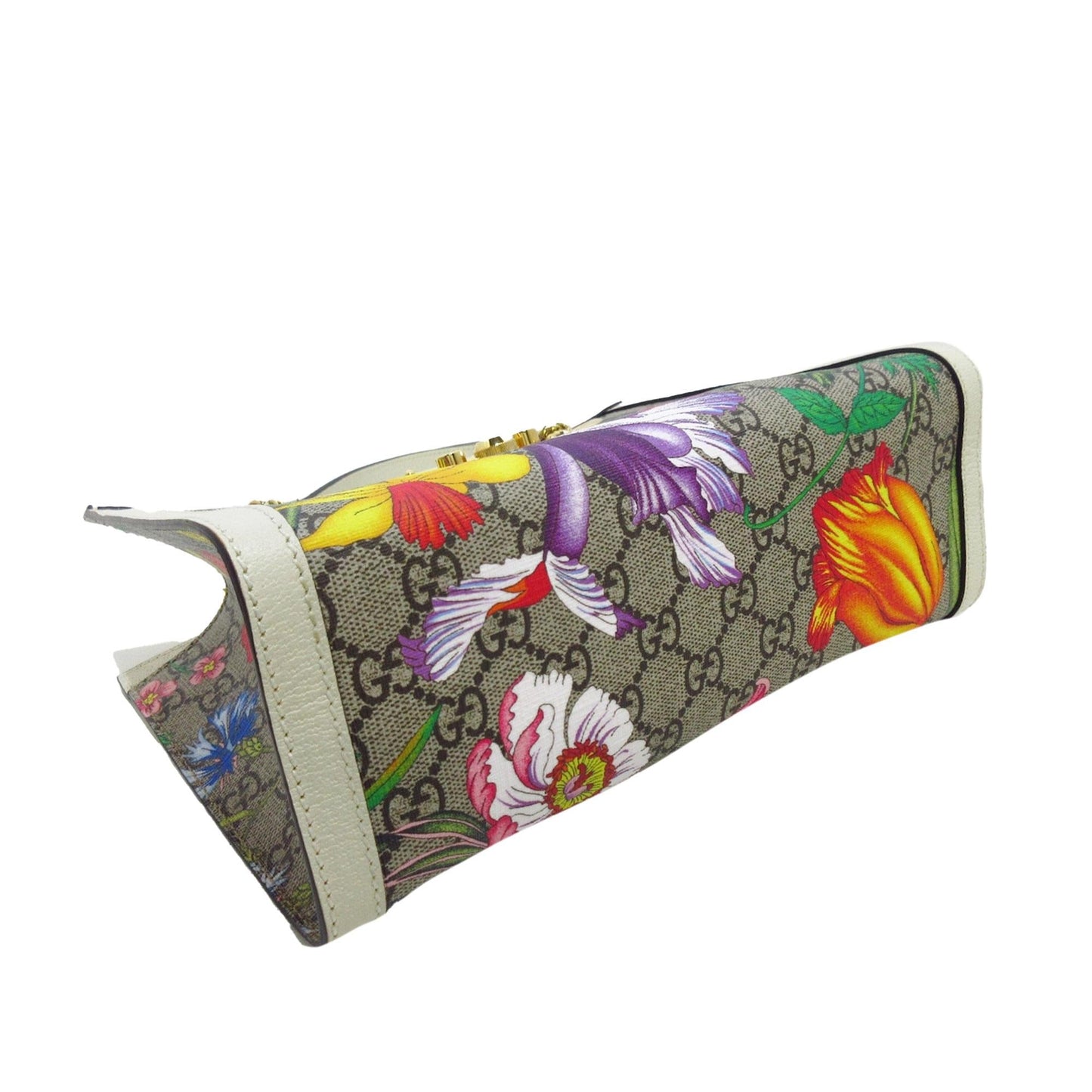 Gucci GG Supreme Flora Padlock Shoulder Bag (SHG-9mmWKN)