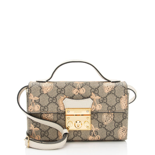 Gucci GG Supreme Berry Padlock Mini Crossbody (SHF-OWluIJ)