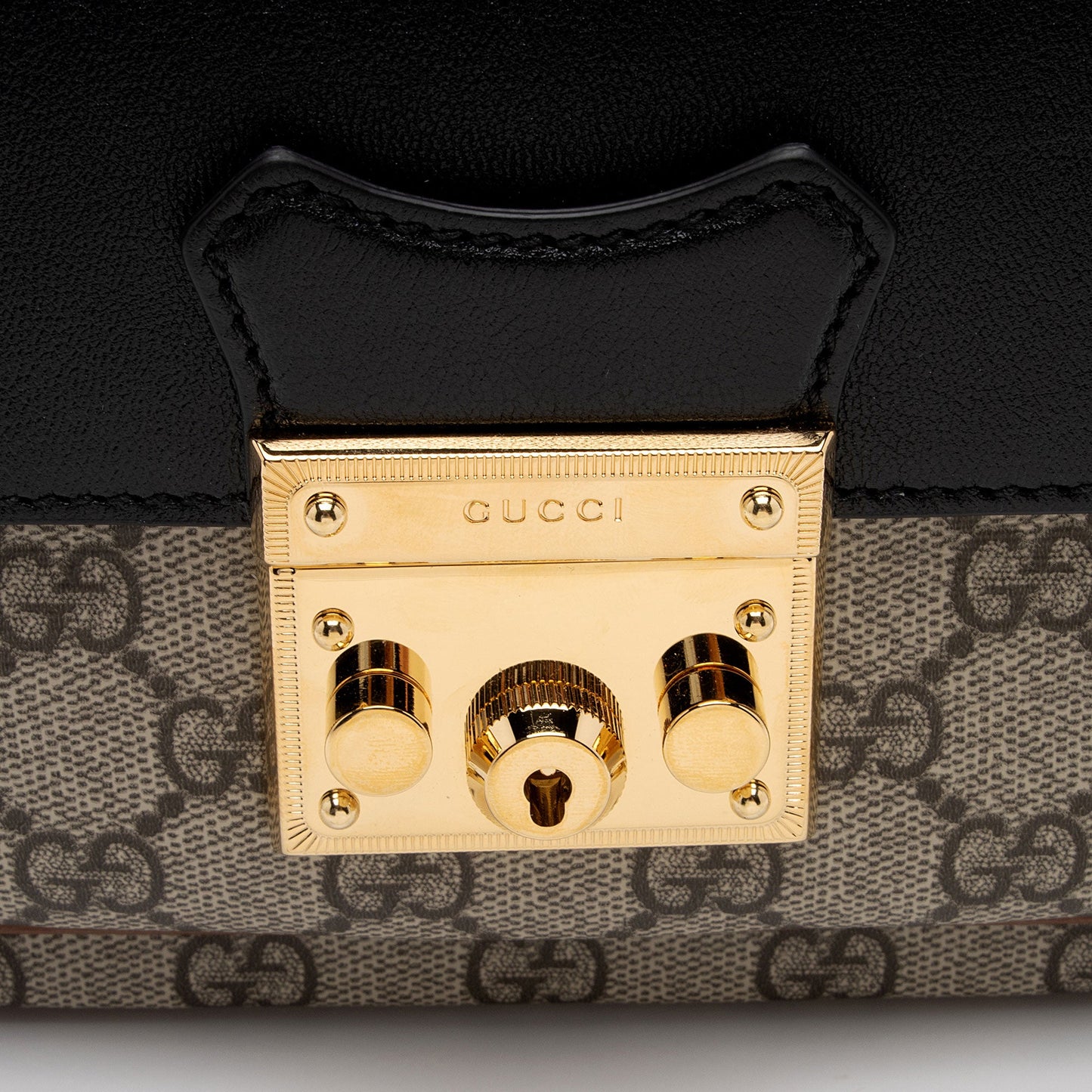 Gucci GG Supreme Leather Padlock Mini Crossbody Bag (SHF-sr3eos)