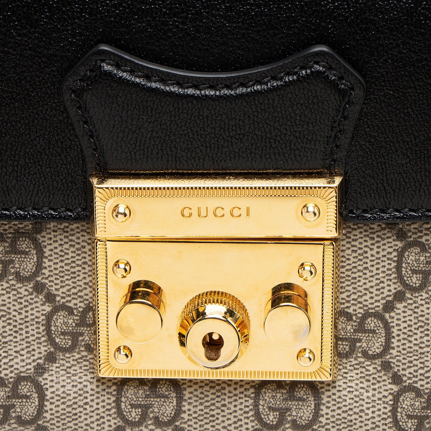 Gucci GG Supreme Leather Padlock Mini Crossbody