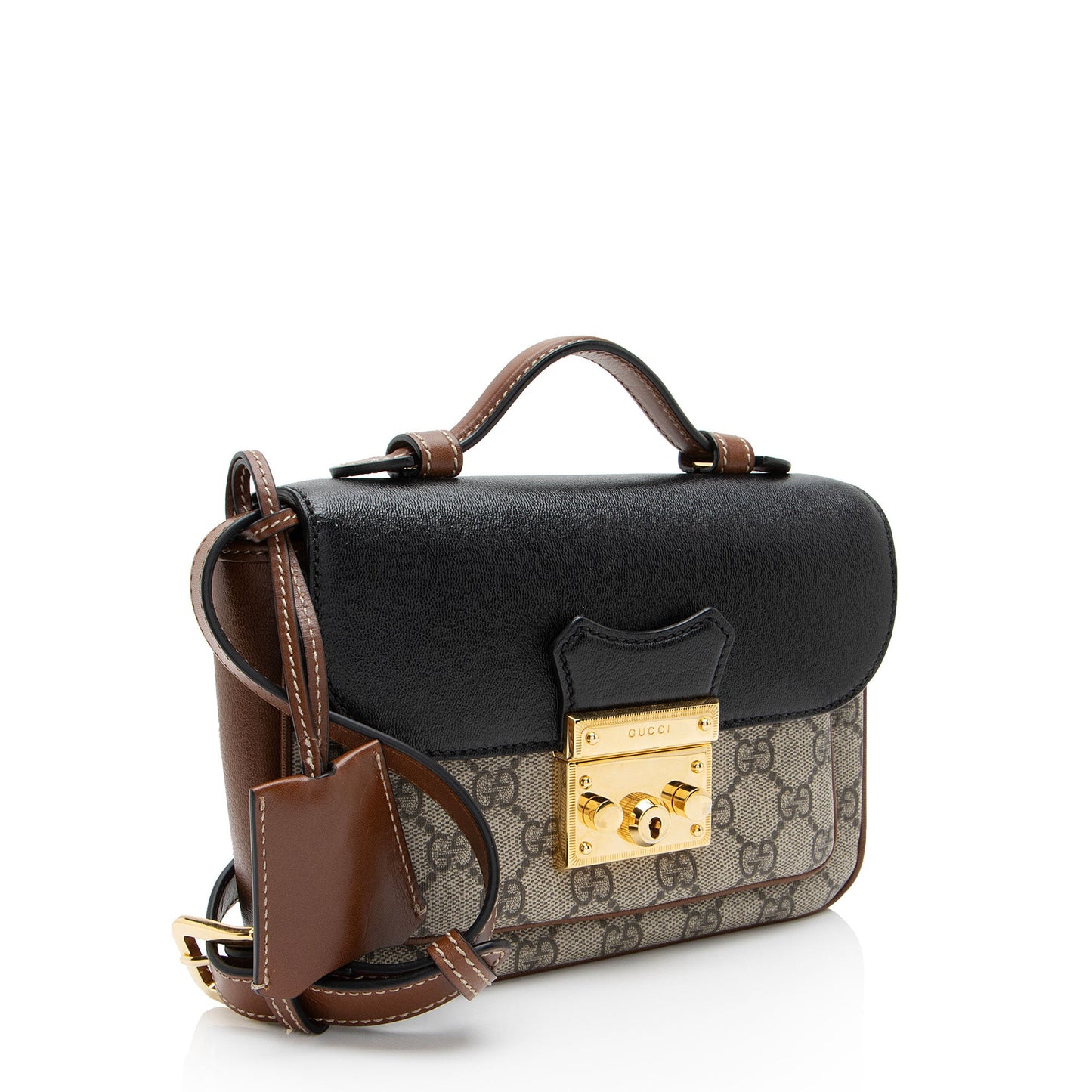 Gucci GG Supreme Leather Padlock Mini Crossbody