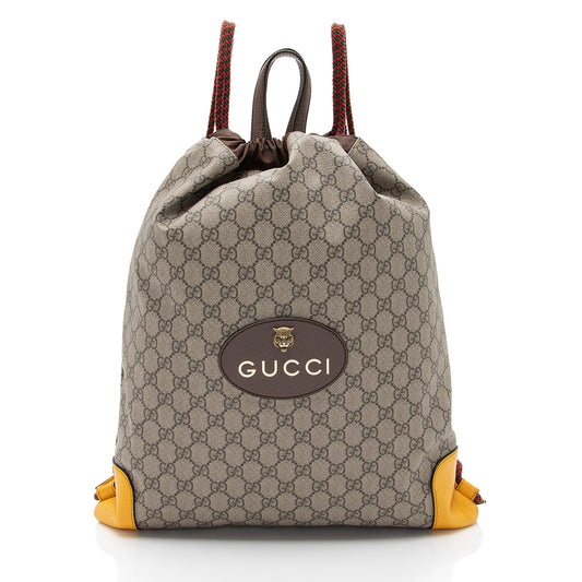 Gucci GG Supreme Neo Vintage Drawstring Backpack (SHF-v5dLOA)