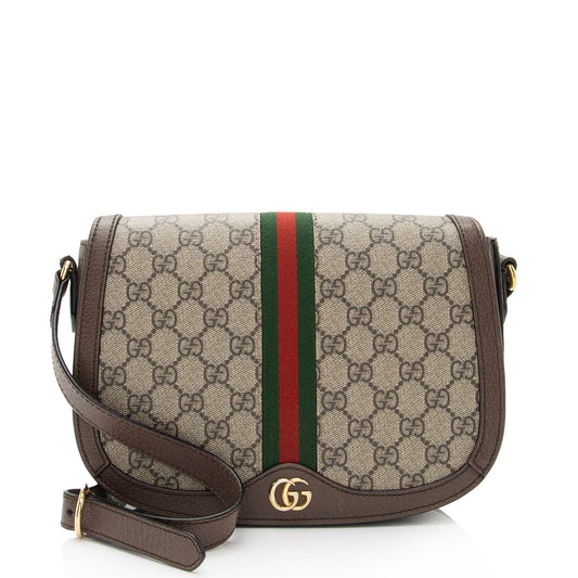 Gucci GG Supreme Ophidia Flap Messenger Bag (SHF-xrtCr7)