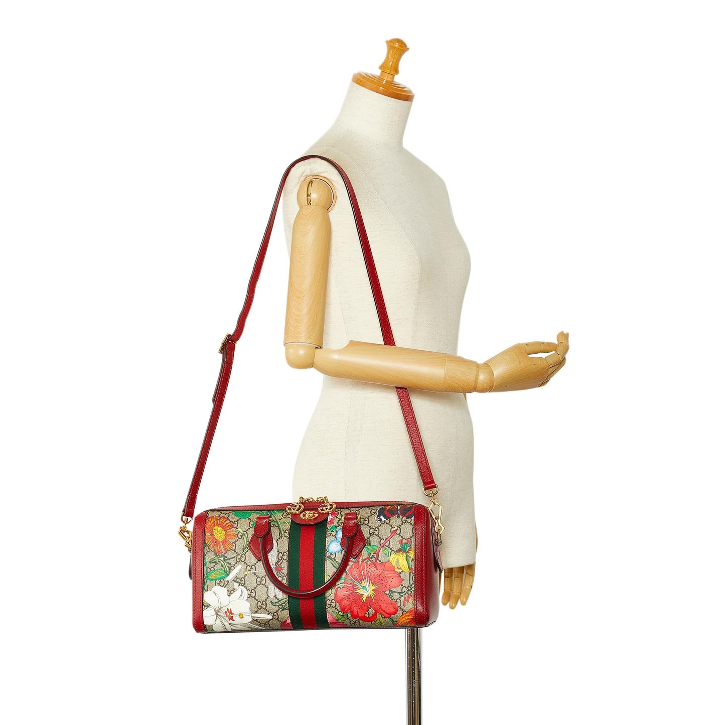 Gucci GG Supreme Ophidia Web Flora Satchel (SHG-DQ9HBO)