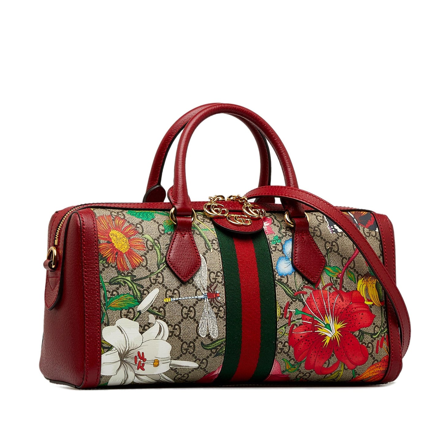 Gucci GG Supreme Ophidia Web Flora Satchel (SHG-DQ9HBO)